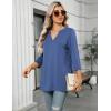 imageZeagoo Womens 34 Length Sleeve Tops V Neck Tunic Casual Dressy Blouse Floral Printed T ShirtsNavy Blue