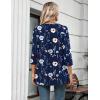 imageZeagoo Womens 34 Length Sleeve Tops V Neck Tunic Casual Dressy Blouse Floral Printed T ShirtsNavy Blue Floral