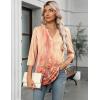 imageZeagoo Womens 34 Length Sleeve Tops V Neck Tunic Casual Dressy Blouse Floral Printed T ShirtsPink Floral