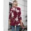 imageZeagoo Womens 34 Length Sleeve Tops V Neck Tunic Casual Dressy Blouse Floral Printed T ShirtsRed Floral