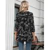 imageZeagoo Womens 34 Length Sleeve Tops V Neck Tunic Casual Dressy Blouse Floral Printed T ShirtsWhite Floral