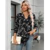 imageZeagoo Womens 34 Length Sleeve Tops V Neck Tunic Casual Dressy Blouse Floral Printed T ShirtsWhite Floral