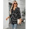 imageZeagoo Womens 34 Length Sleeve Tops V Neck Tunic Casual Dressy Blouse Floral Printed T ShirtsWhite Floral