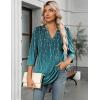 imageZeagoo Womens 34 Length Sleeve Tops V Neck Tunic Casual Dressy Blouse Floral Printed T ShirtsWillowfloral