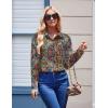 imageZeagoo Womens Button Down Shirt Long Sleeve Blouse Business Work Tops Dressy Casual Floral Printed Outfits with PocketMz721