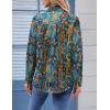 imageZeagoo Womens Button Down Shirt Long Sleeve Blouse Business Work Tops Dressy Casual Floral Printed Outfits with PocketMz779