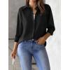 imageZeagoo Womens Button Down Shirt Long Sleeve Blouse Business Work Tops Dressy Casual Floral Printed Outfits with PocketZblack