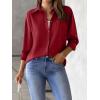 imageZeagoo Womens Button Down Shirt Long Sleeve Blouse Business Work Tops Dressy Casual Floral Printed Outfits with PocketZred