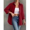 imageZeagoo Womens Button Down Shirt Long Sleeve Blouse Business Work Tops Dressy Casual Floral Printed Outfits with PocketZred
