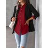 imageZeagoo Womens Button Down Shirt Long Sleeve Blouse Business Work Tops Dressy Casual Floral Printed Outfits with PocketZred