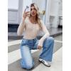 imageZeagoo Womens Long Sleeve Shirts Casual Square Neck Tops Slim Fit Rib Knit Basic Tee 2025 Fall Summer ClothesApricot