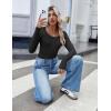imageZeagoo Womens Long Sleeve Shirts Casual Square Neck Tops Slim Fit Rib Knit Basic Tee 2025 Fall Summer ClothesBlack
