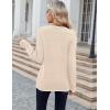 imageZeagoo Womens Sweaters Fall Casual Long Sleeve V Neck Shirts Lightweight Crochet Ribbed Knit Pullover Tops OutfitsApricot