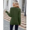 imageZeagoo Womens Sweaters Fall Casual Long Sleeve V Neck Shirts Lightweight Crochet Ribbed Knit Pullover Tops OutfitsArmy Green