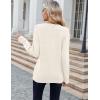 imageZeagoo Womens Sweaters Fall Casual Long Sleeve V Neck Shirts Lightweight Crochet Ribbed Knit Pullover Tops OutfitsBow