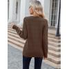 imageZeagoo Womens Sweaters Fall Casual Long Sleeve V Neck Shirts Lightweight Crochet Ribbed Knit Pullover Tops OutfitsBrown
