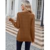 imageZeagoo Womens Sweaters Fall Casual Long Sleeve V Neck Shirts Lightweight Crochet Ribbed Knit Pullover Tops OutfitsCaramel