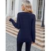 imageZeagoo Womens Sweaters Fall Casual Long Sleeve V Neck Shirts Lightweight Crochet Ribbed Knit Pullover Tops OutfitsNavy Blue