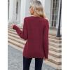 imageZeagoo Womens Sweaters Fall Casual Long Sleeve V Neck Shirts Lightweight Crochet Ribbed Knit Pullover Tops OutfitsWine Red