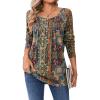 imageZeagoo Long Sleeve Shirts for Women Fall Fashion Dressy Casual Blouses Trendy Pleated Tunic Tops for Leggings 2025Amulticolormz721