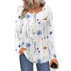 imageZeagoo Long Sleeve Shirts for Women Fall Fashion Dressy Casual Blouses Trendy Pleated Tunic Tops for Leggings 2025Awhite Flowerbf290
