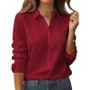 imageZeagoo Womens Button Down Shirt Long Sleeve Blouse Business Work Tops Dressy Casual Floral Printed Outfits with PocketZred