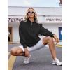 imageZeagoo Women Sweatshirts Quarter Zip Stand Collar Pullovers Fleece Workout Hoodies Y2K ClothesBlack