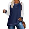 imageZeagoo Womens Long Sleeve Shirts Lightweight Cable Knit Sleeve Shirts Trendy Fall Tunic TopsDeep Blue