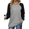 imageZeagoo Womens Long Sleeve Shirts Lightweight Cable Knit Sleeve Shirts Trendy Fall Tunic TopsGreyblack