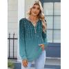 imageZeagoo Fall Tops for Women Long Sleeve Button Up Shirts Floral Tunics V Neck Pullover BlouseBlue Floral
