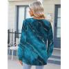 imageZeagoo Fall Tops for Women Long Sleeve Button Up Shirts Floral Tunics V Neck Pullover BlouseBlue Print