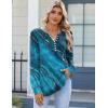 imageZeagoo Fall Tops for Women Long Sleeve Button Up Shirts Floral Tunics V Neck Pullover BlouseBlue Print