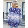 imageZeagoo Fall Tops for Women Long Sleeve Button Up Shirts Floral Tunics V Neck Pullover BlouseBlue Purple Floral