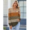 imageZeagoo Fall Tops for Women Long Sleeve Button Up Shirts Floral Tunics V Neck Pullover BlouseCaramel Colorblock