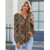 imageZeagoo Fall Tops for Women Long Sleeve Button Up Shirts Floral Tunics V Neck Pullover BlouseEthnic Print