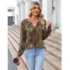 imageZeagoo Fall Tops for Women Long Sleeve Button Up Shirts Floral Tunics V Neck Pullover BlouseEthnic Print
