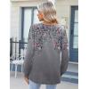 imageZeagoo Fall Tops for Women Long Sleeve Button Up Shirts Floral Tunics V Neck Pullover BlouseGrey Floral 02