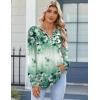 imageZeagoo Fall Tops for Women Long Sleeve Button Up Shirts Floral Tunics V Neck Pullover BlouseLight Green Floral