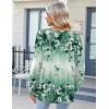 imageZeagoo Fall Tops for Women Long Sleeve Button Up Shirts Floral Tunics V Neck Pullover BlouseLight Green Floral