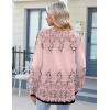 imageZeagoo Fall Tops for Women Long Sleeve Button Up Shirts Floral Tunics V Neck Pullover BlousePink Floral
