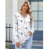 imageZeagoo Fall Tops for Women Long Sleeve Button Up Shirts Floral Tunics V Neck Pullover BlouseWhite Floral 01