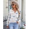 imageZeagoo Fall Tops for Women Long Sleeve Button Up Shirts Floral Tunics V Neck Pullover BlouseWhite Floral 01