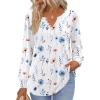 imageZeagoo Fall Tops for Women Long Sleeve Button Up Shirts Floral Tunics V Neck Pullover BlouseWhite Floral 01