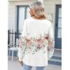 imageZeagoo Fall Tops for Women Long Sleeve Button Up Shirts Floral Tunics V Neck Pullover BlouseWhite Floral 02