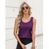 imageZeagoo Silk Satin Tank Tops for Women Scoop Neck Sleeveless Camisole Tops 2025 Summer Basic BlousesDeep Purple