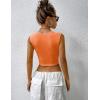 imageZeagoo Womens 2025 Sexy Square Neck Sleeveless Crop Tops Trendy Basic Ribbed Tank TopsOrange