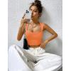 imageZeagoo Womens 2025 Sexy Square Neck Sleeveless Crop Tops Trendy Basic Ribbed Tank TopsOrange