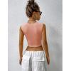 imageZeagoo Womens 2025 Sexy Square Neck Sleeveless Crop Tops Trendy Basic Ribbed Tank TopsOrange Pink