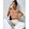 imageZeagoo Womens 2025 Sexy Square Neck Sleeveless Crop Tops Trendy Basic Ribbed Tank TopsOrange Pink