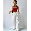 imageZeagoo Womens 2025 Sexy Square Neck Sleeveless Crop Tops Trendy Basic Ribbed Tank TopsRed